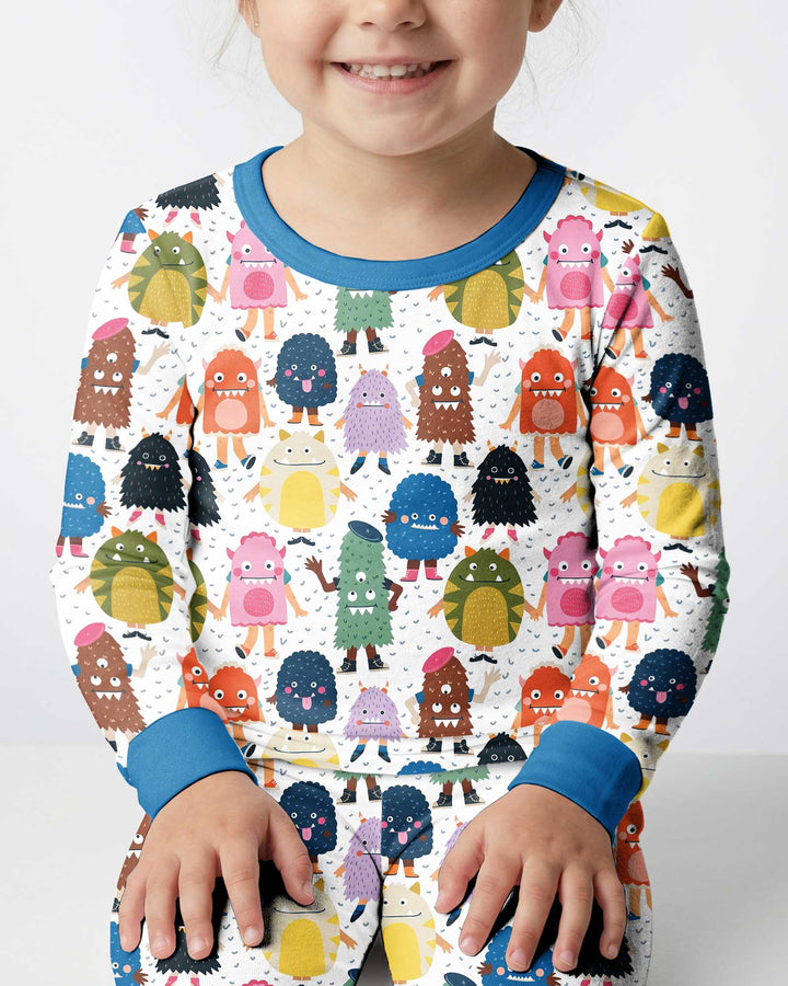 (Not So) Scary Monsters Bamboo Two Piece Long Sleeve Pajama Set