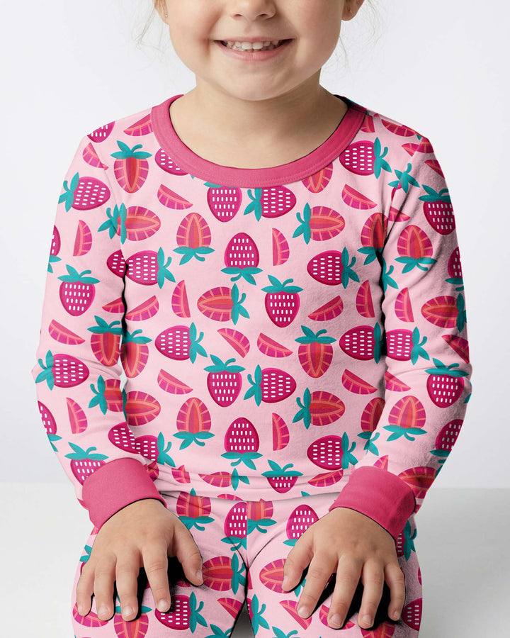 Sweet Strawberries Bamboo Two Piece Pyjamas Set