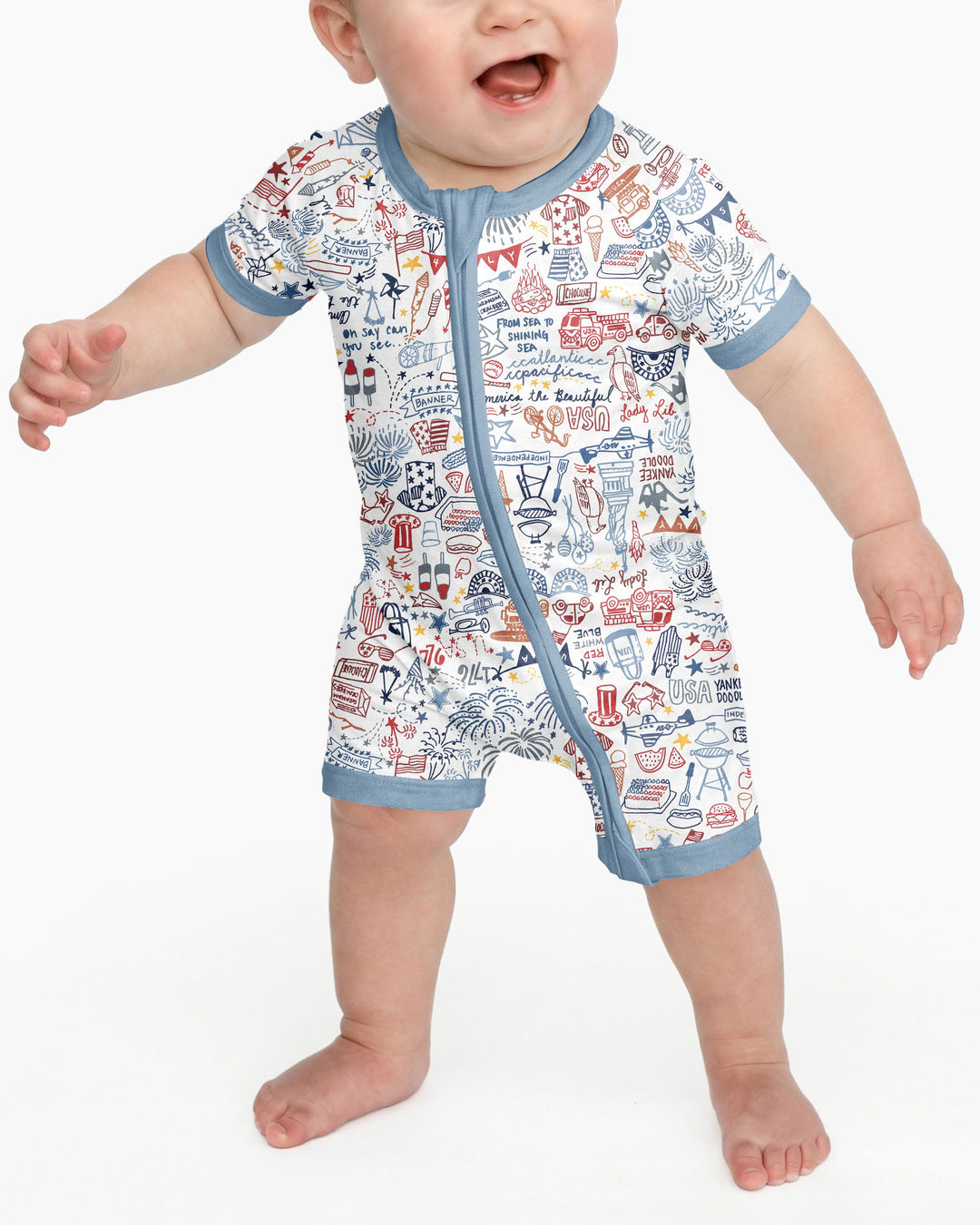 Liberty Doodle 250th Family Matching Bamboo Shorty Zippy
