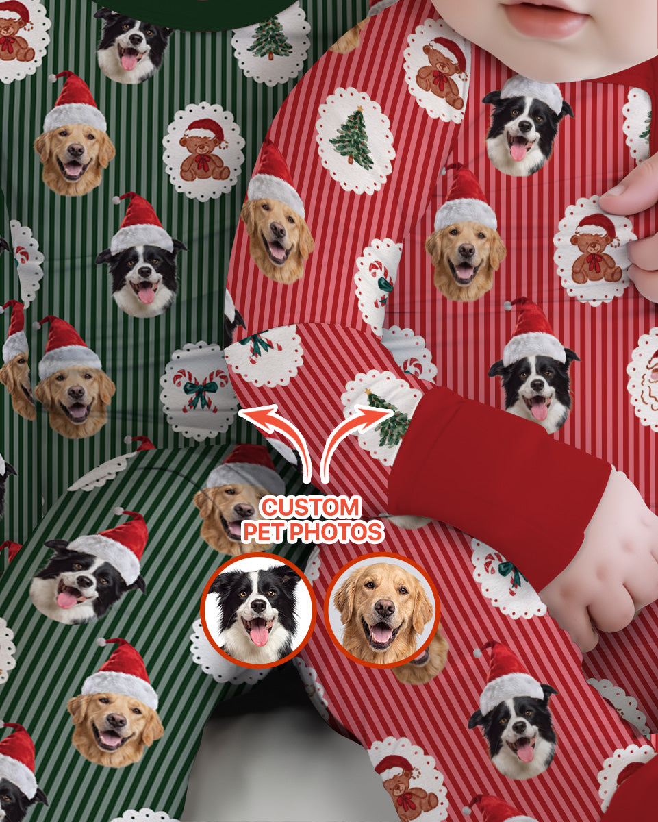 Custom Pet Face Christmas Cameo Bamboo Convertible Zippy