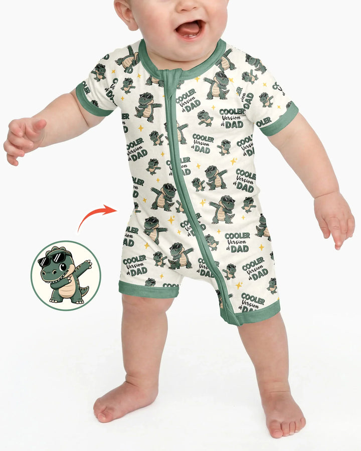 Cool Dino Daddy & Me Matching Bamboo Shorty Zippy