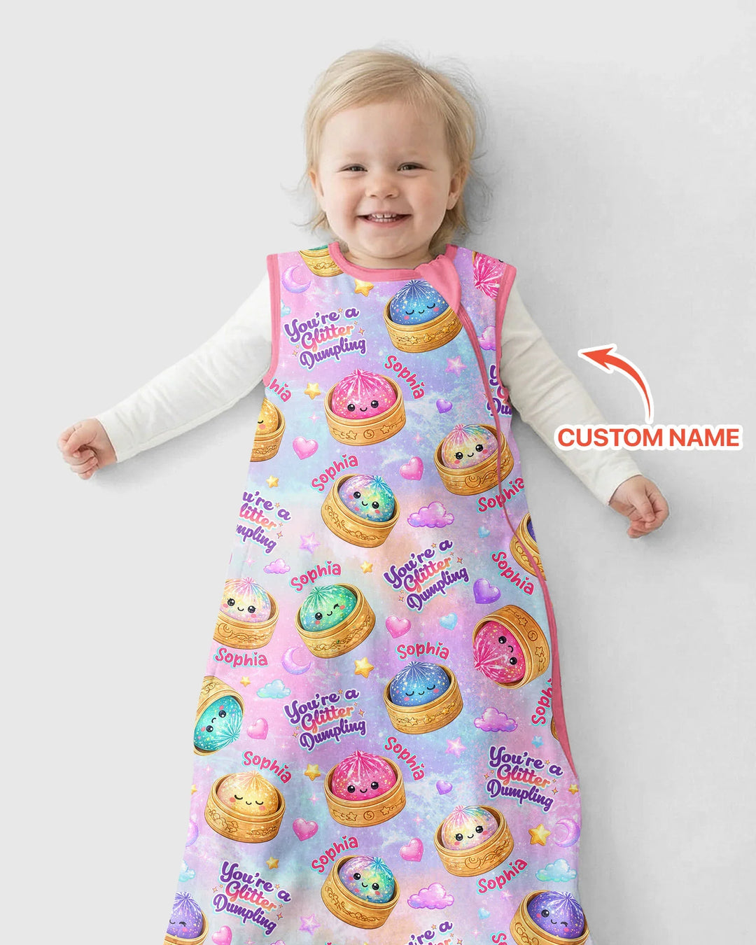 Custom Name You're A Glitter Dumpling Bamboo Sleep Bag