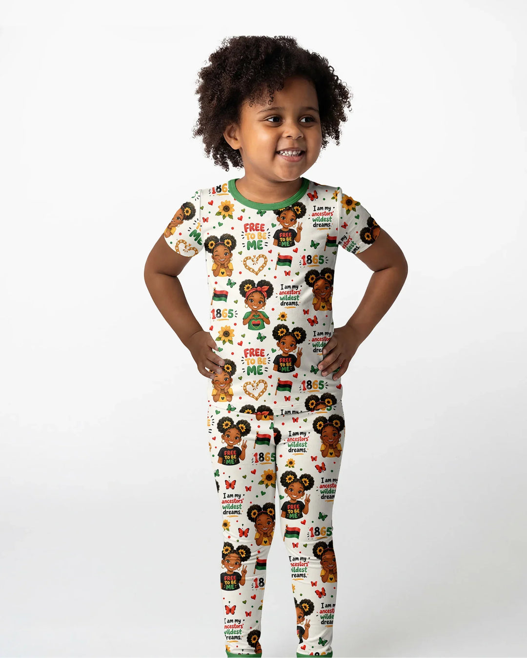 Juneteenth I am My Ancestors' Wildest Dream Bamboo Two Piece Short Sleeve Pajama Set