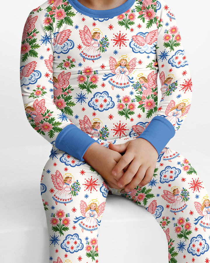 Angel Christmas Bamboo Two Piece Long Sleeve Pajama Set