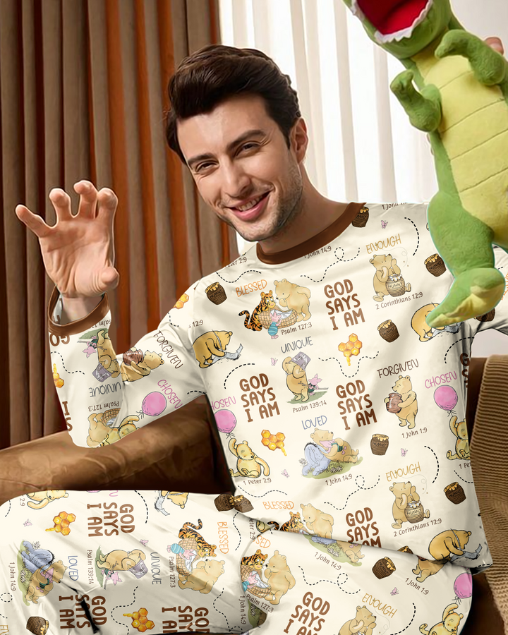 God Says I Am – Little Blessings Bamboo Men's Pajama Set