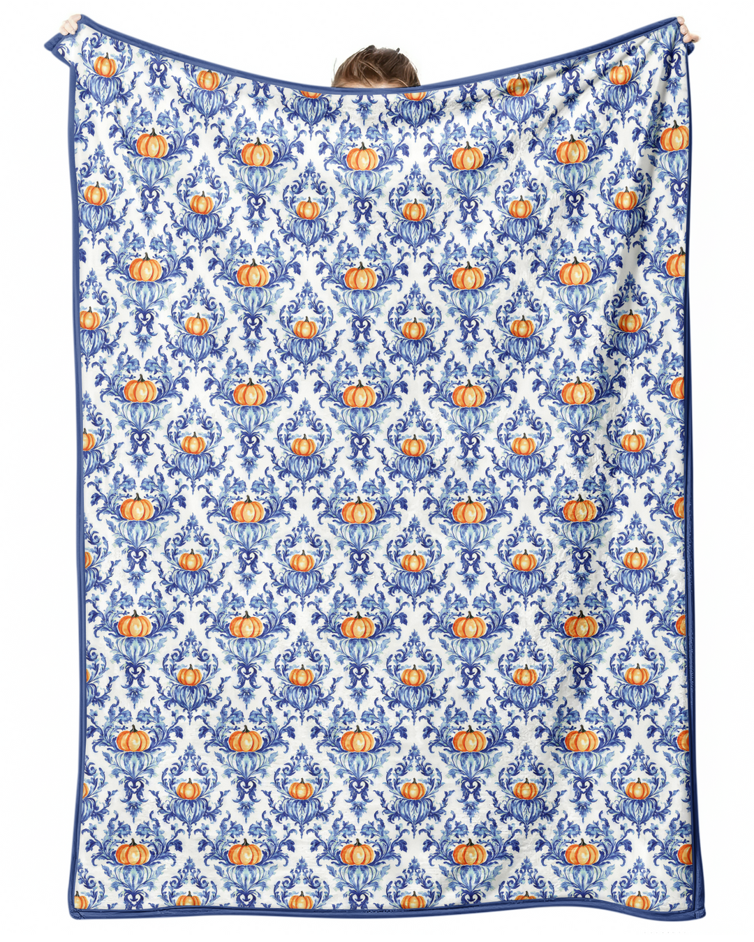 Pumpkin Toile Family Matching Bamboo Blanket