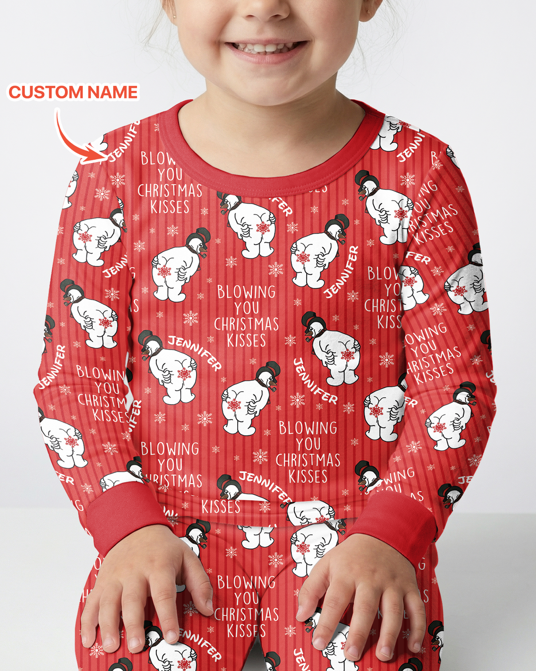 Blowing You Christmas Kisses Bamboo Two Piece Long Sleeve Pajama Set