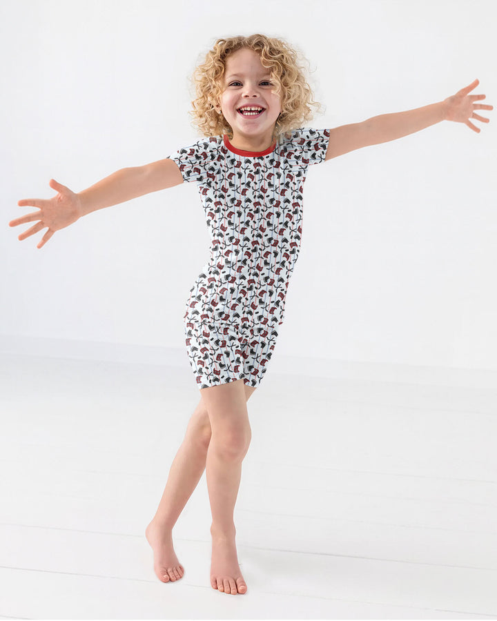 Hockey Rink Bamboo Two Piece Short Sleeve Shorts Pajama Set
