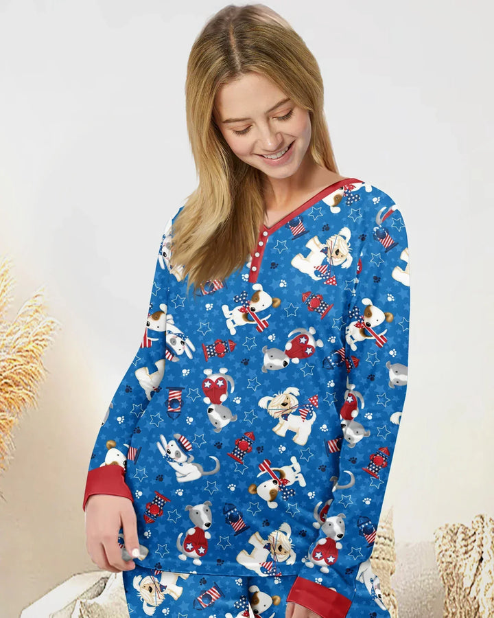 Red, White & Woof Family Matching Bamboo Women Pajama Set