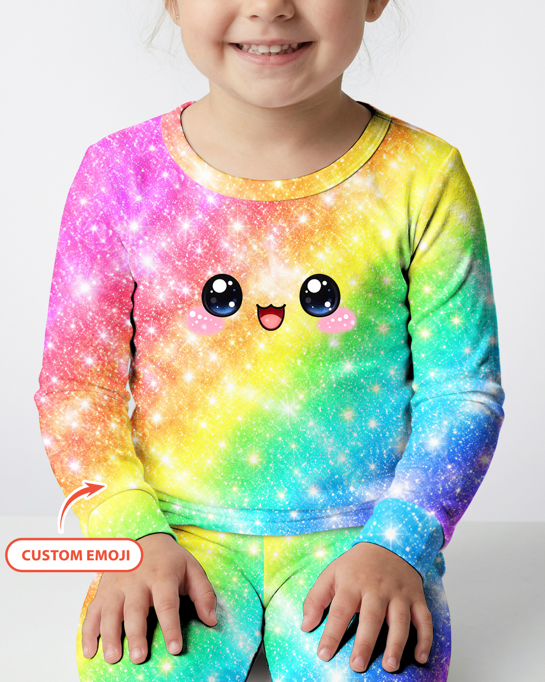 Kawaii Dumplings Emoji Bamboo Two Piece Long Sleeve Pajama Set