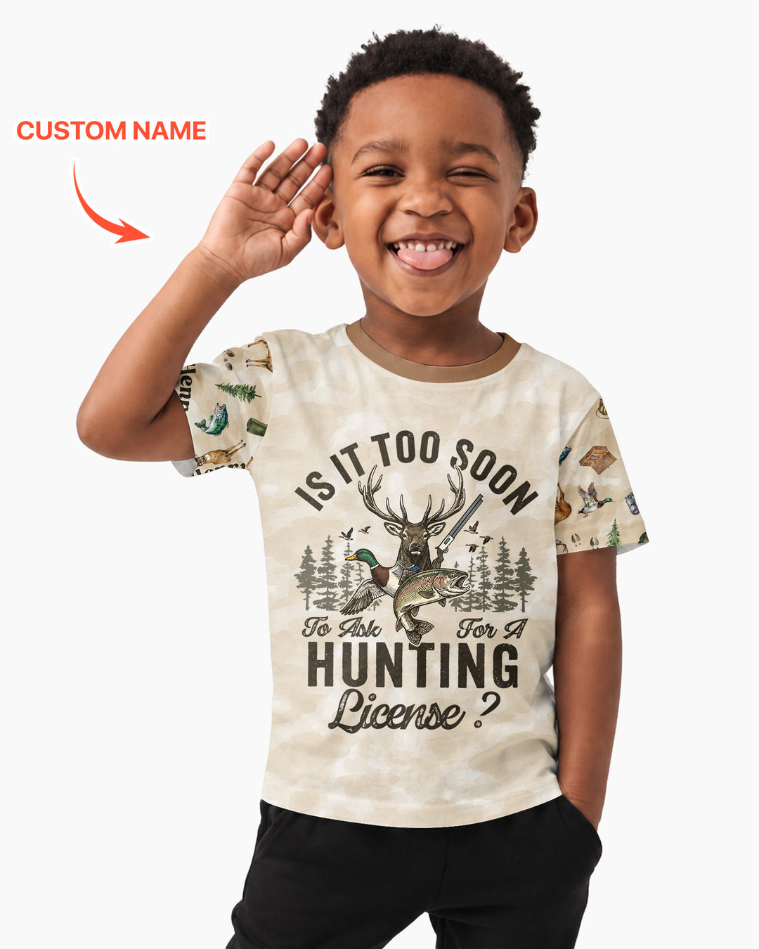 Personalized Funny Hunting Bamboo Crewneck T-Shirt