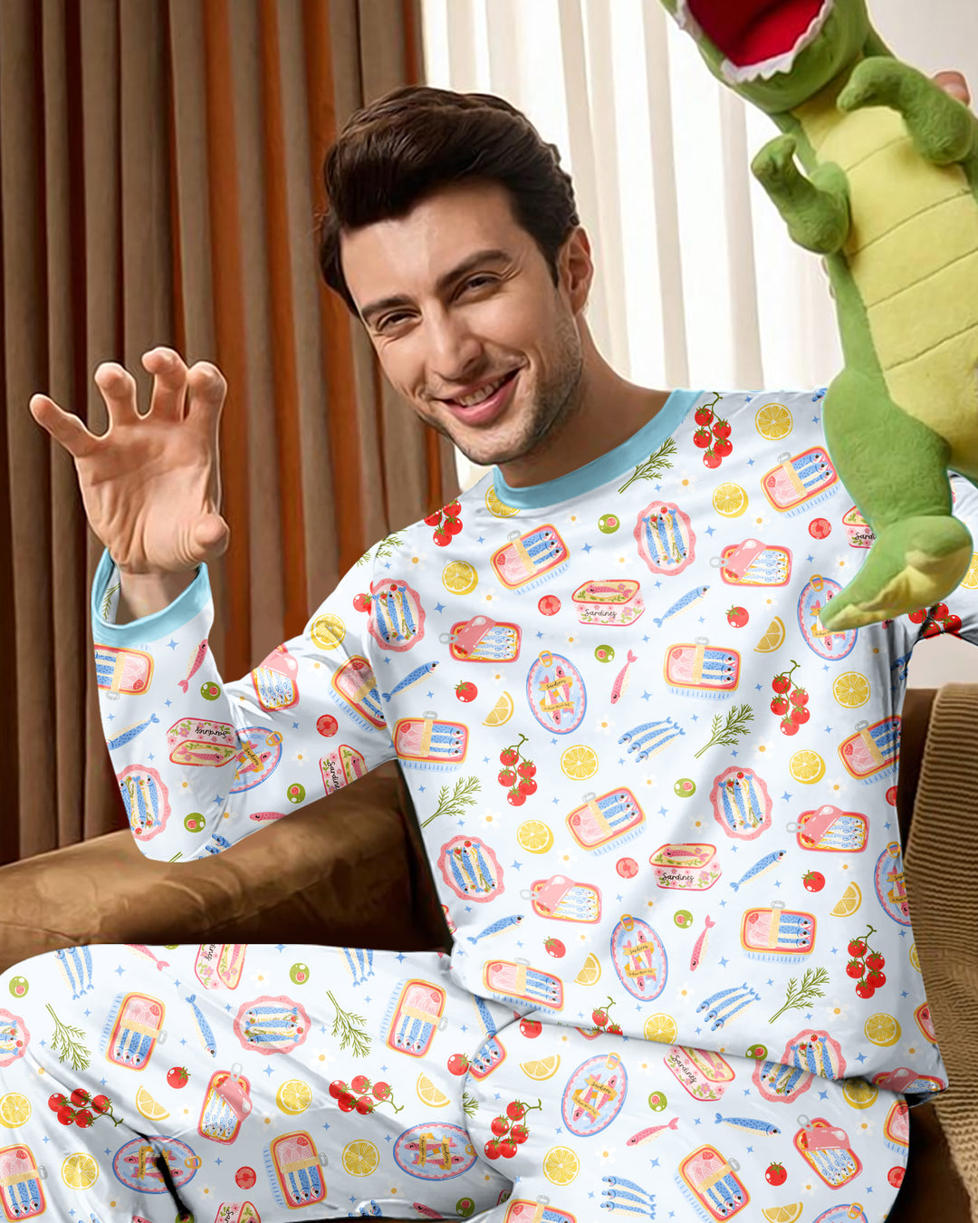 Preppy Sardines Bamboo Men's Pajama Set
