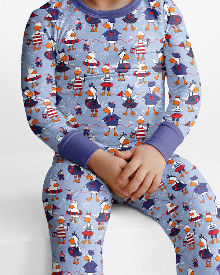 Freedom Floaties Family Matching Bamboo Two Piece Long Sleeve Pajama Set