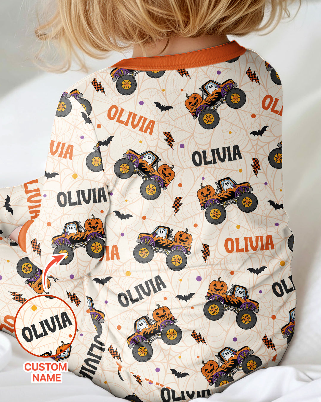 Custom Name Halloween Monster Truck Bamboo Convertible Zippy