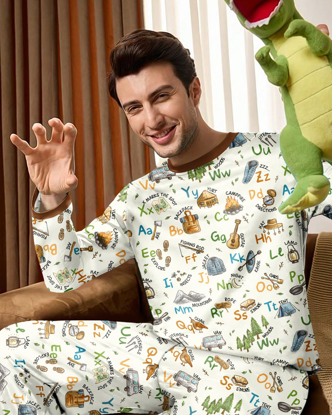 Adventure Alphabet ABCs Summer Camp Bamboo Men's Pajama Set
