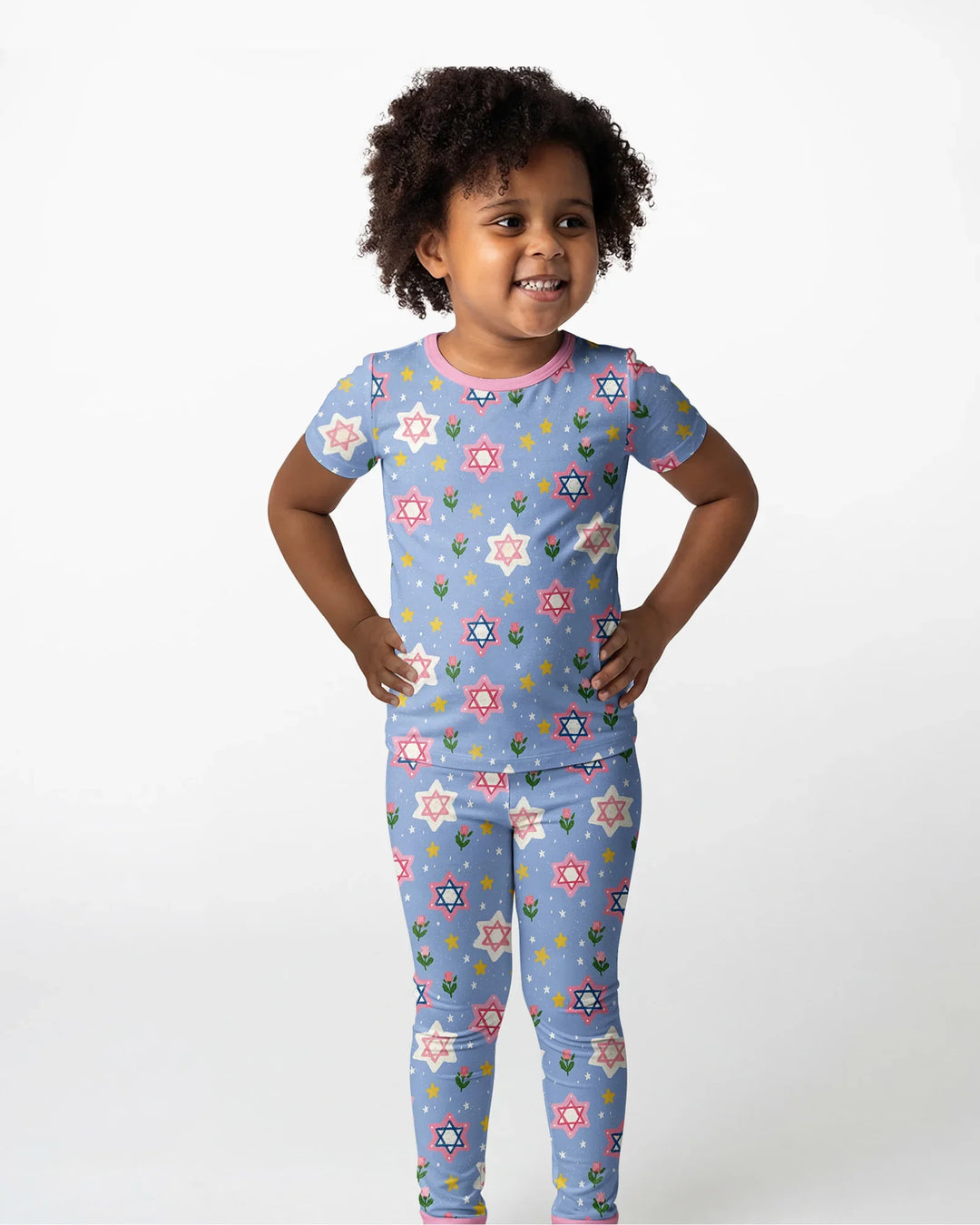 Starry Bloom Blessings Family Matching Bamboo Two Piece Short Sleeve Pajama Set