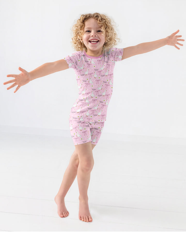 Jesus Loves You Silly Goose Bamboo Two Piece Short Sleeve Shorts Pajama Set