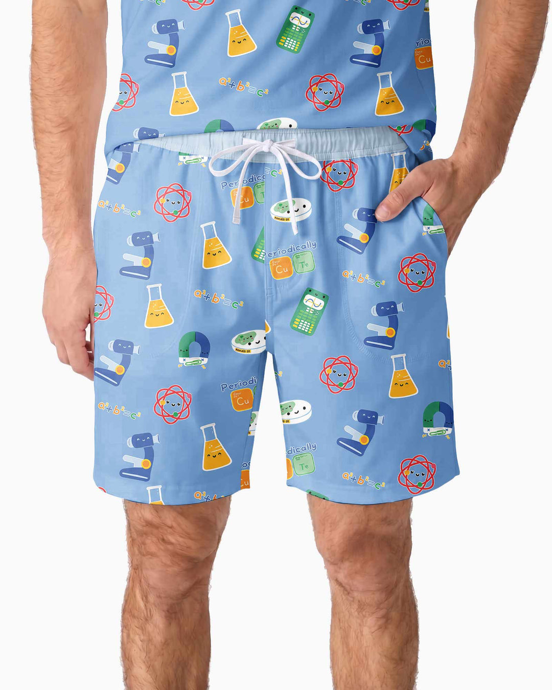 Scientist Lover Family Matching Bamboo Men Short Sleeve Short Pajama Set