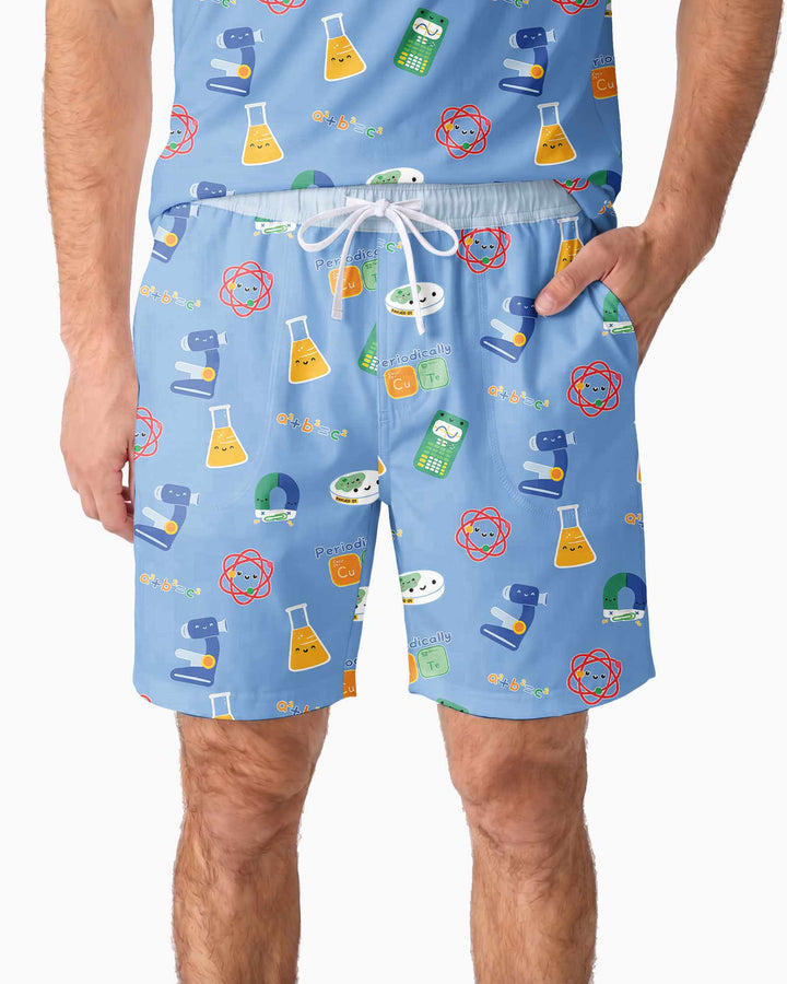 Scientist Lover Family Matching Bamboo Men Short Sleeve Short Pajama Set