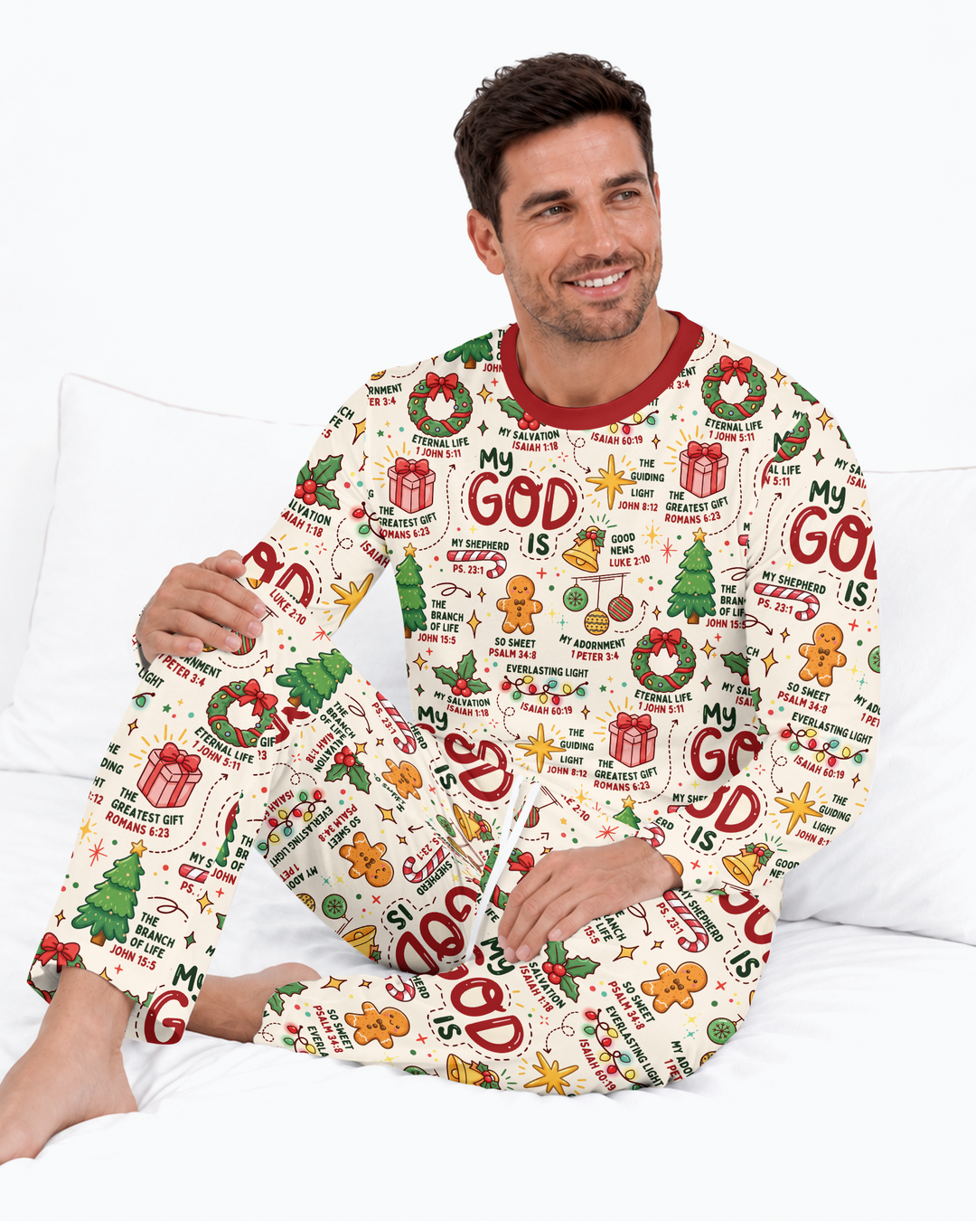Christmas My God Is Bamboo Men's Pajama Set