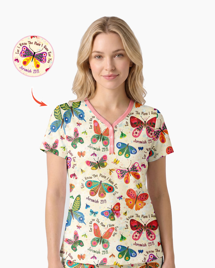 For I Know The Plans I Have For You Bamboo Women Short Sleeve Short Pajama Set
