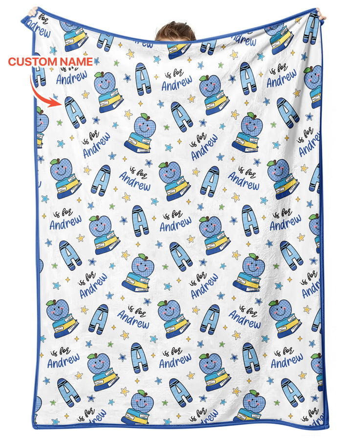 Custom Name Crayon Alphabet Bamboo Blanket