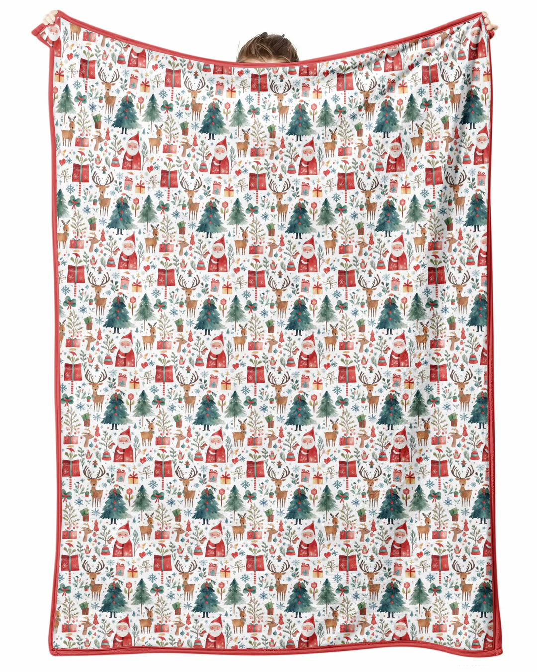 Christmas Tree Santa Bamboo Blanket