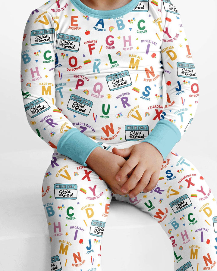 I'm A Child Of God ABCs Bamboo Two Piece Long Sleeve Pajama Set