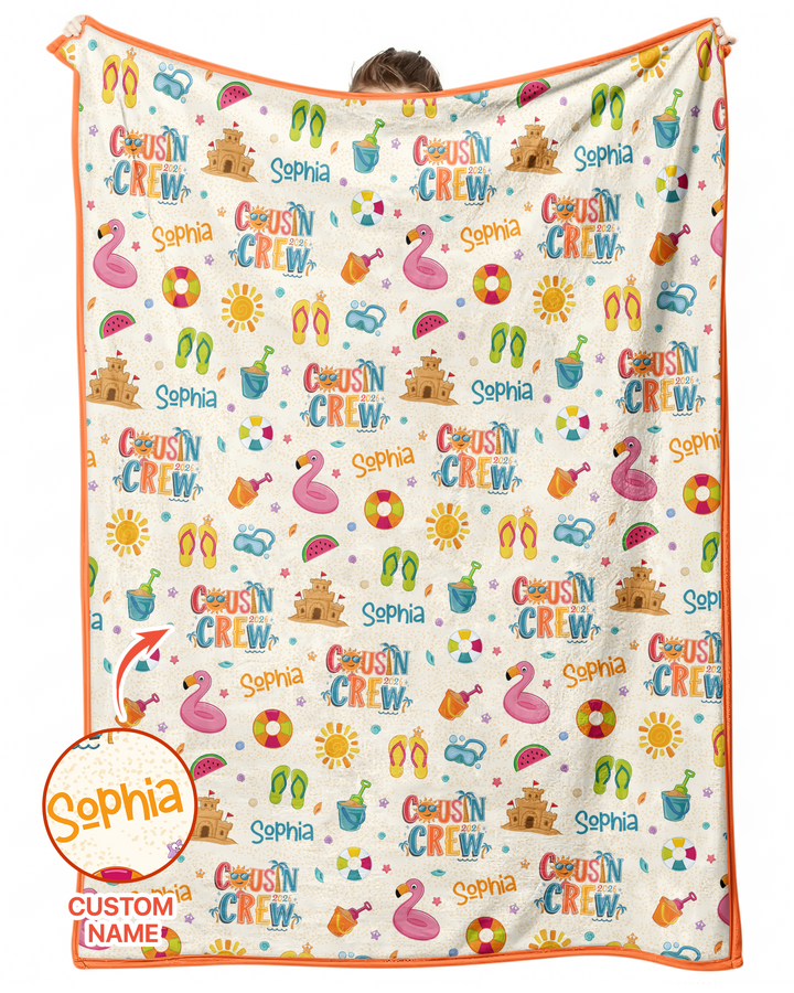 Custom Name Summer 2026 Cousin Crew Bamboo Blanket