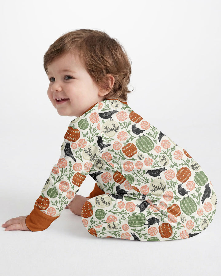 Country Crows with Mums and Pumpkins Bamboo Convertible Zippy