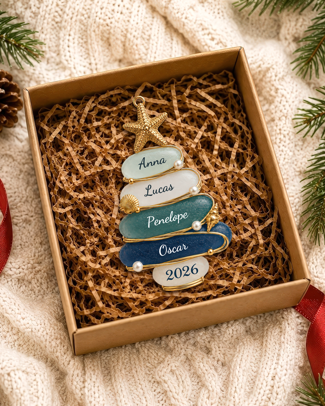 Coastal Family Christmas 026 - Personalized Acrylic Ornament