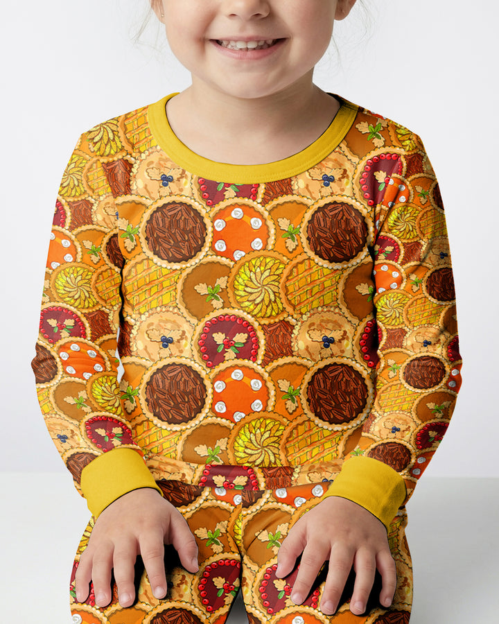 Fall Apple Pie Bamboo Two Piece Long Sleeve Pajama Set