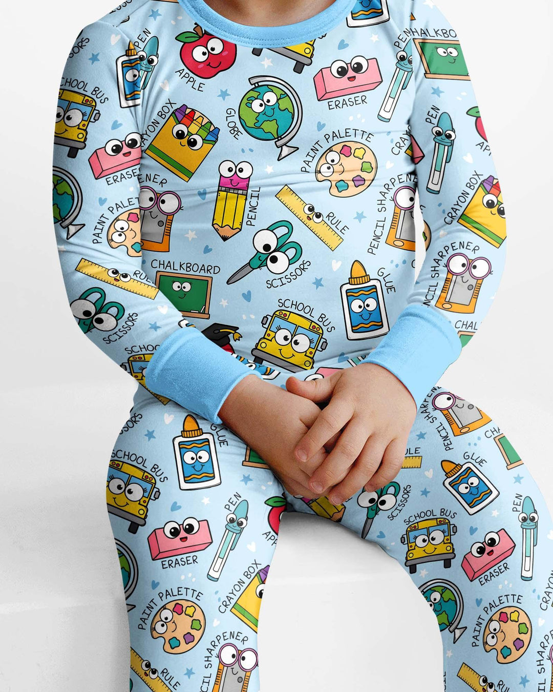 Happy School Pals  Bamboo Two Piece Long Sleeve Pajama Set