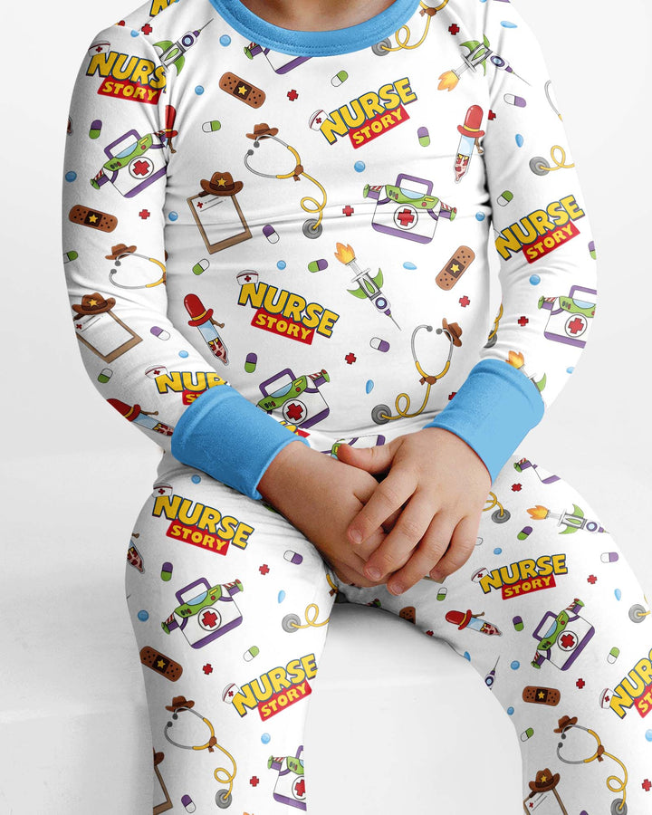Nurse Story Bamboo Two Piece Long Sleeve Pajama Set