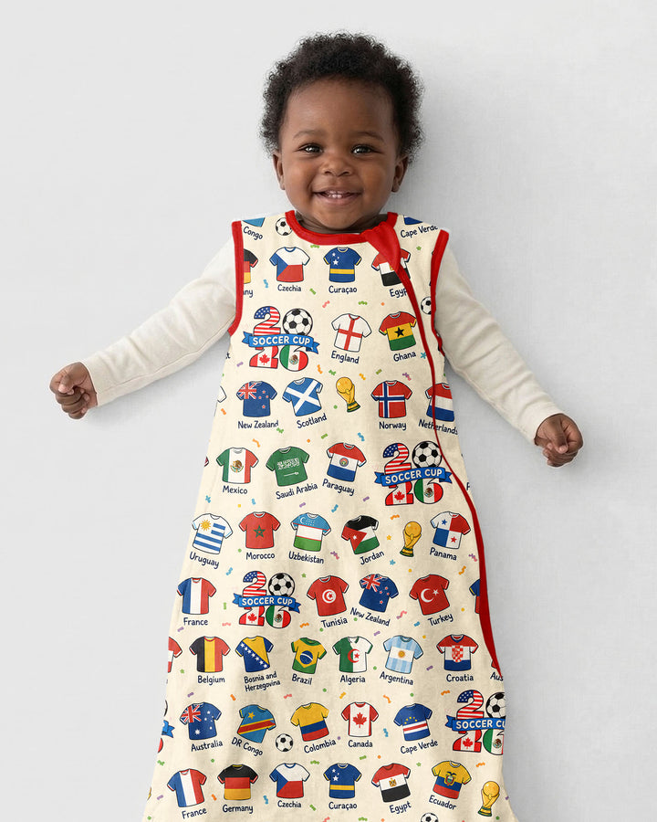 2026 Soccer World Jersey Flag Bamboo Sleep Bag