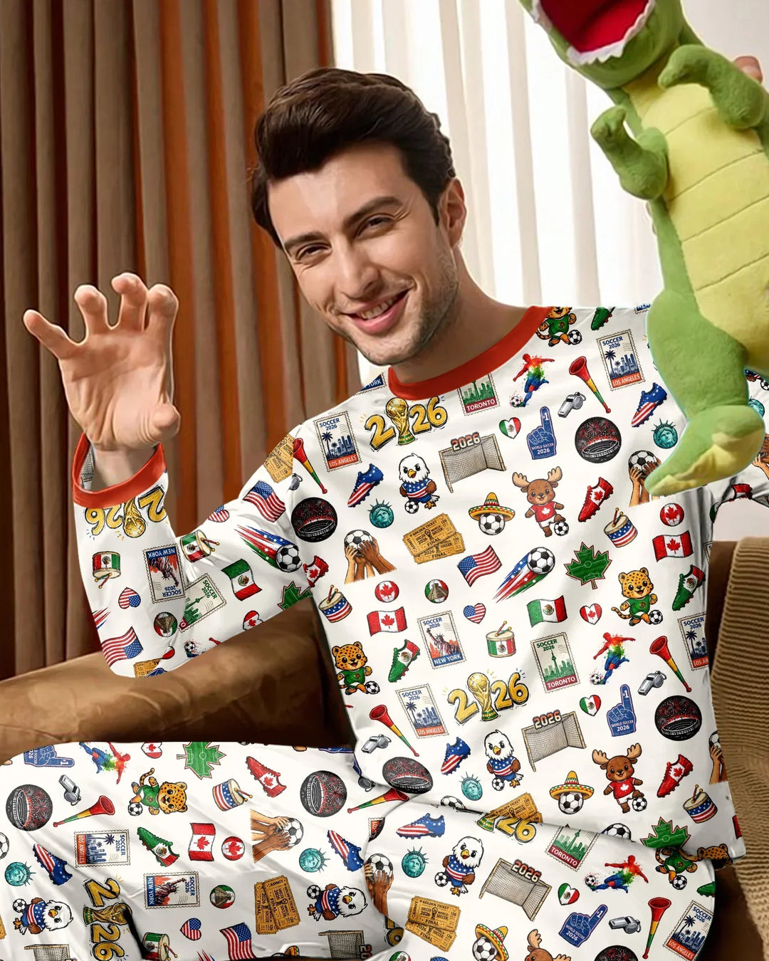 Soccer Cup 2026 Family Matching Bamboo Men's Pajama Set