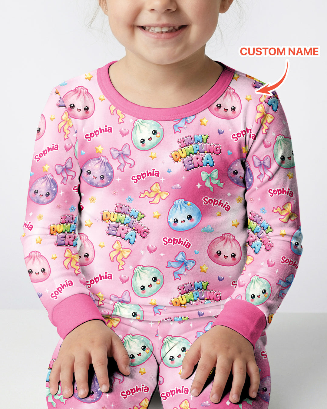 Custom Name In My Dumpling Era Bamboo Two Piece Long Sleeve Pajama Set