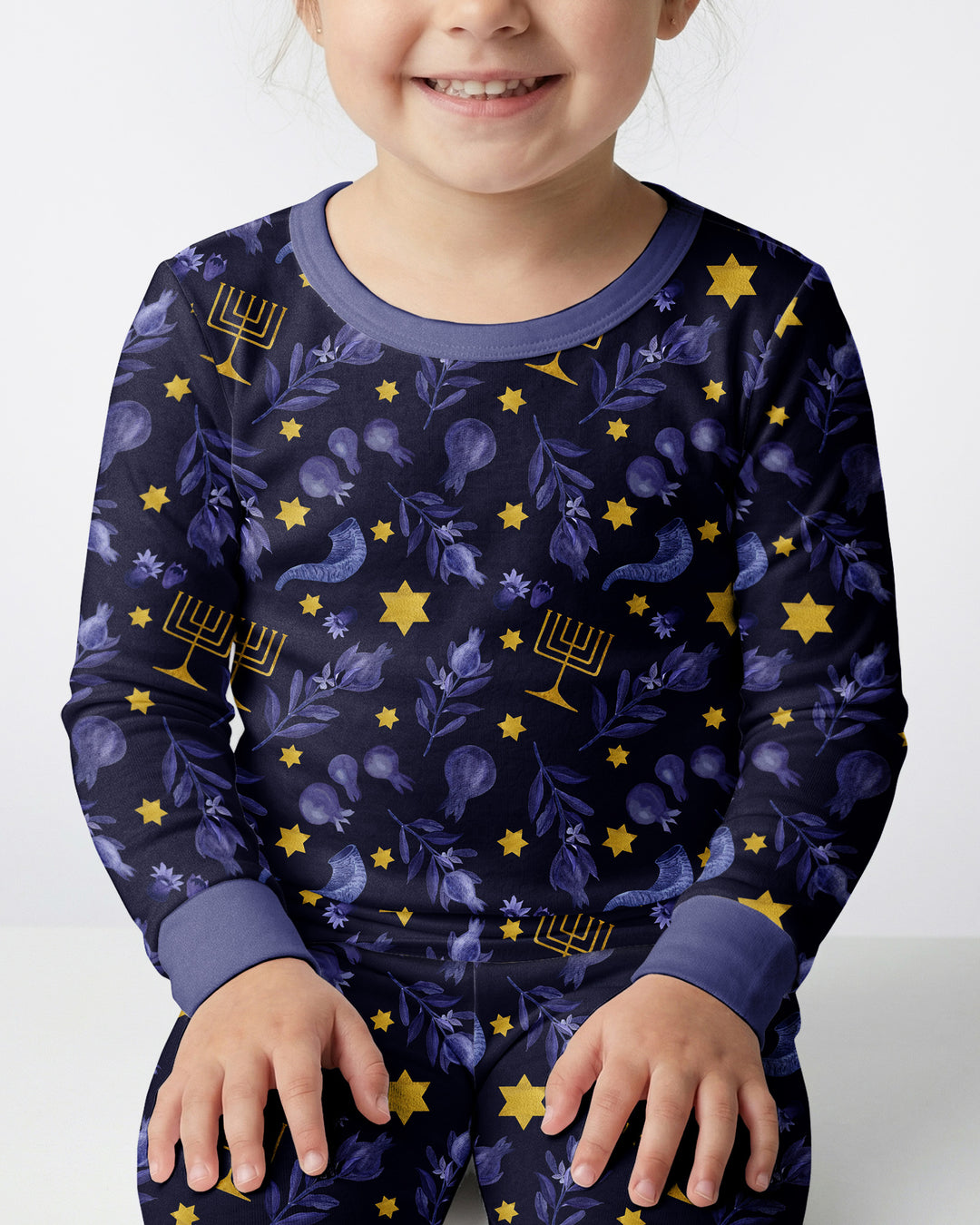 Rosh Hashanah Night Family Matching Bamboo Two Piece Long Sleeve Pajama Set
