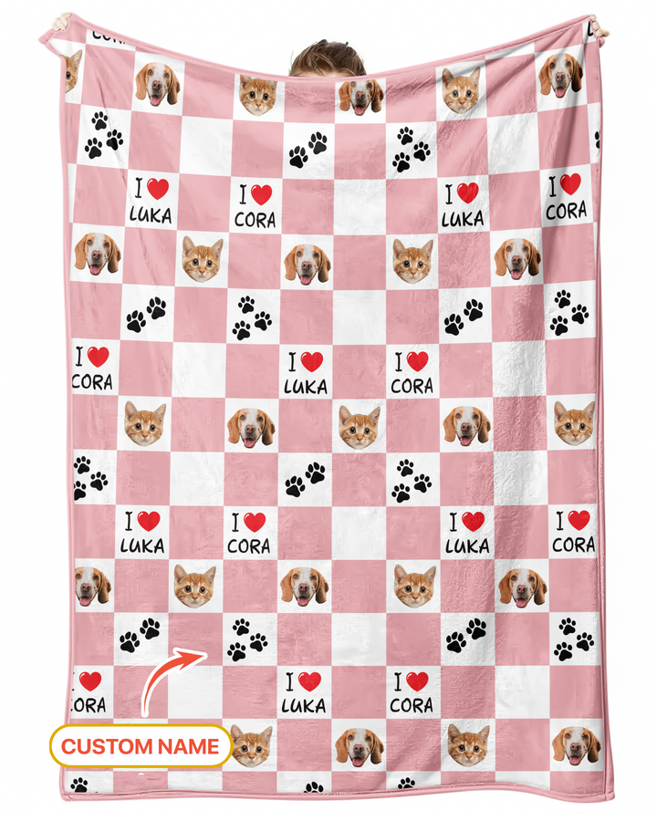 Custom Photo I Love My Best Friend Dog/Cat Bamboo Blanket