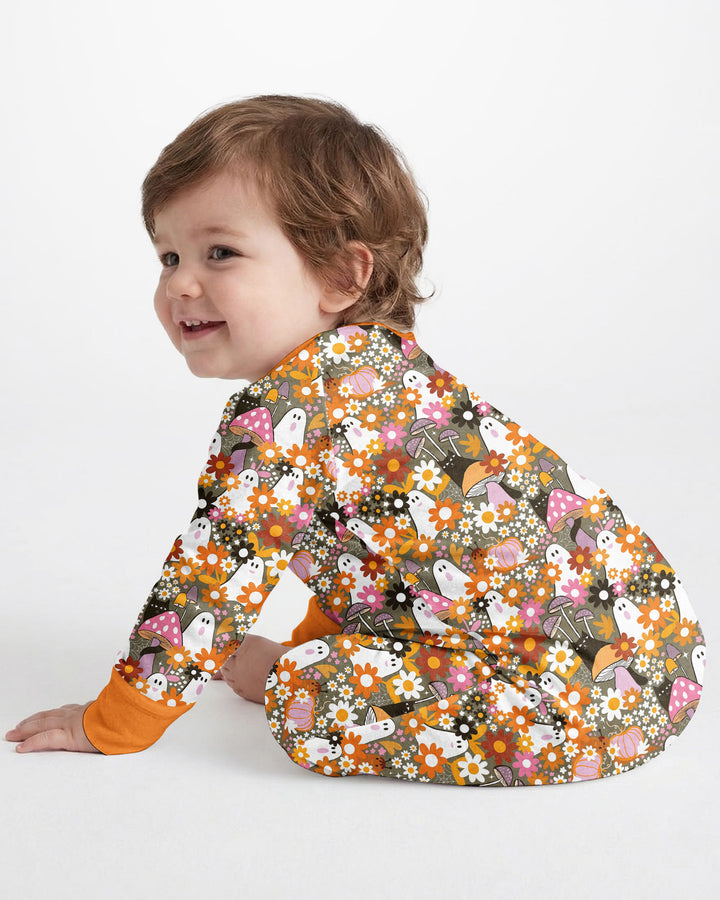Retro Ghost Mushroom Floral Halloween Bamboo Convertible Zippy