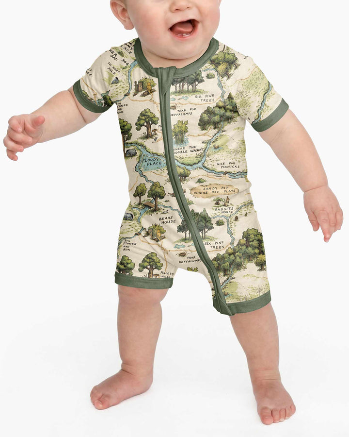 Classic Bear Maps Bamboo Shorty Zippy