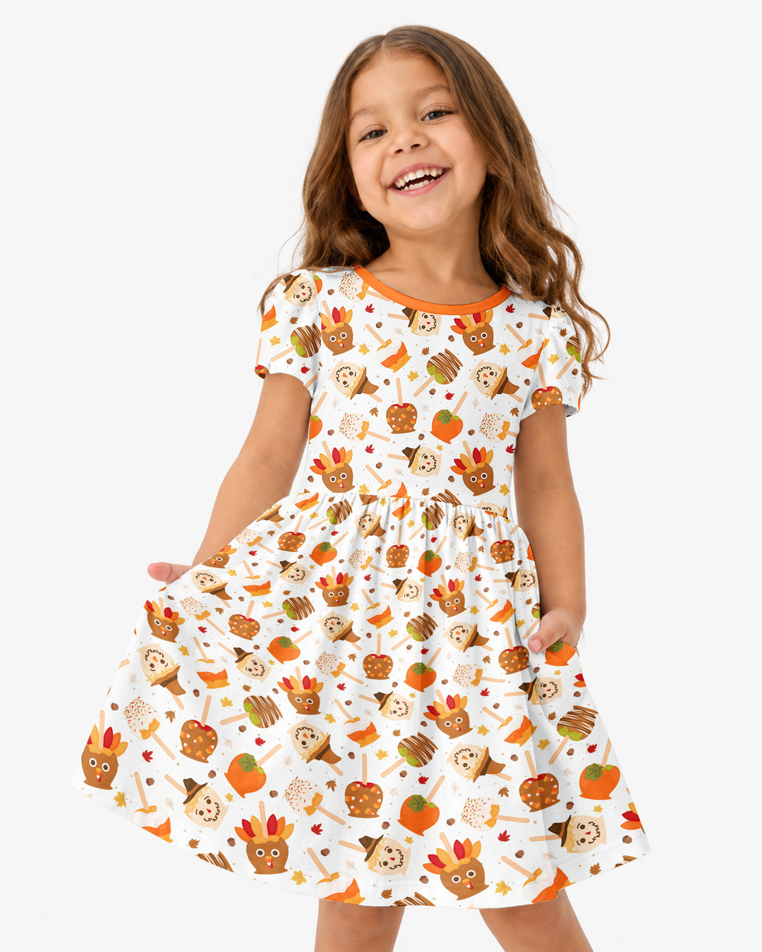 Fall Caramel Apple Family Matching Bamboo Twirl Dress