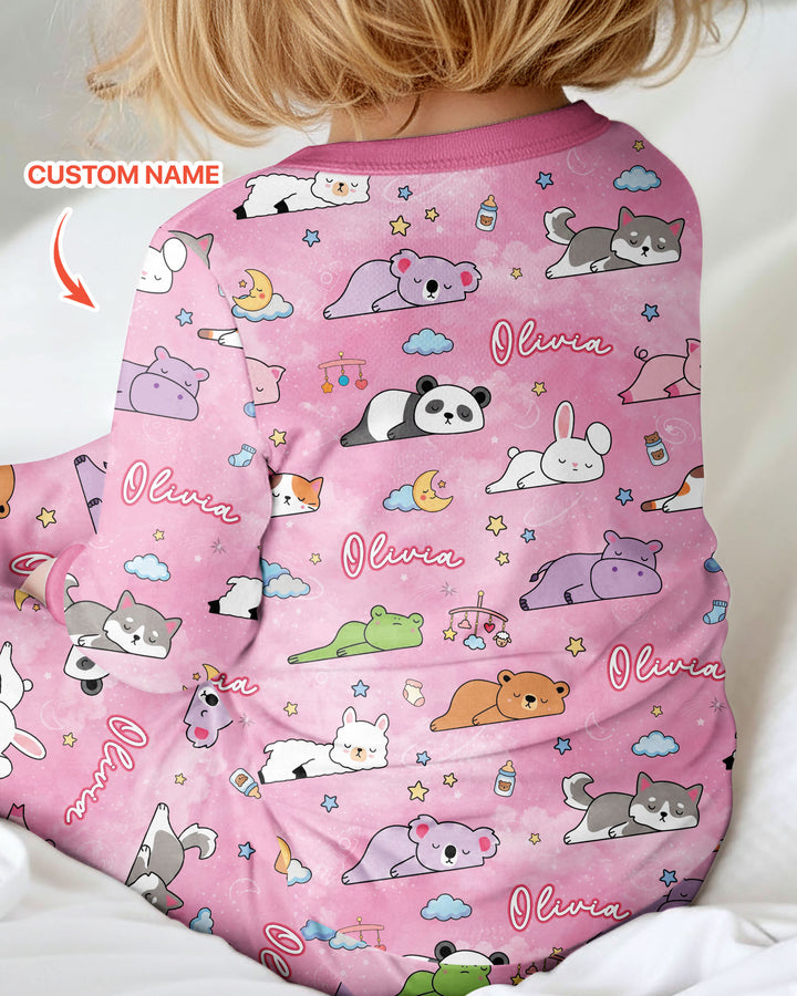 Custom Name Sleeping Cutie Bamboo Convertible Zippy