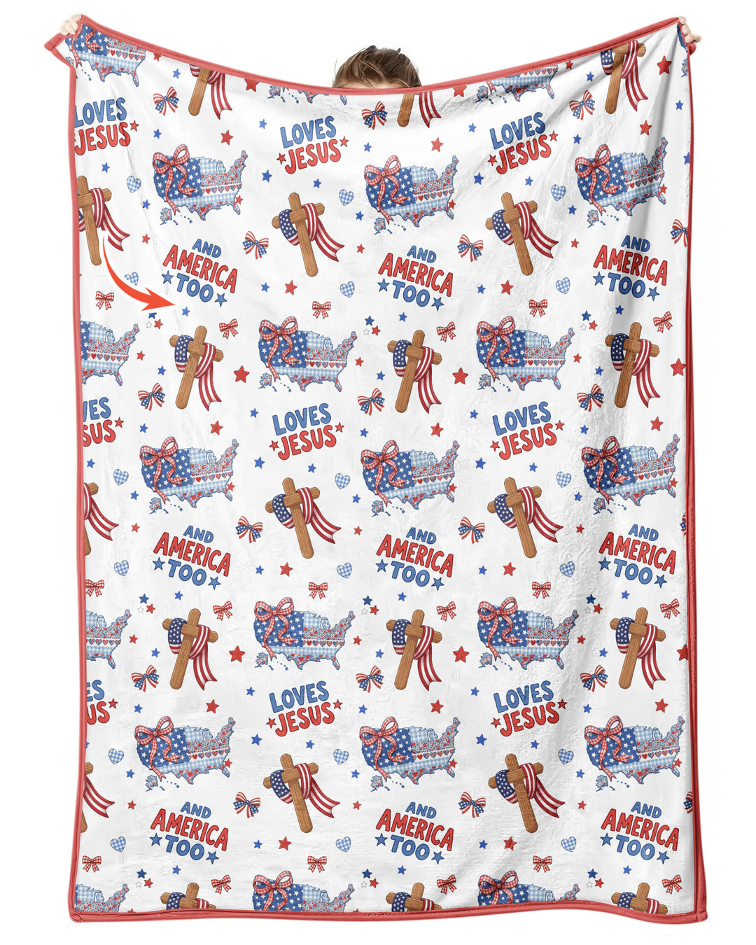 Loves Jesus And America Too Bamboo Blanket