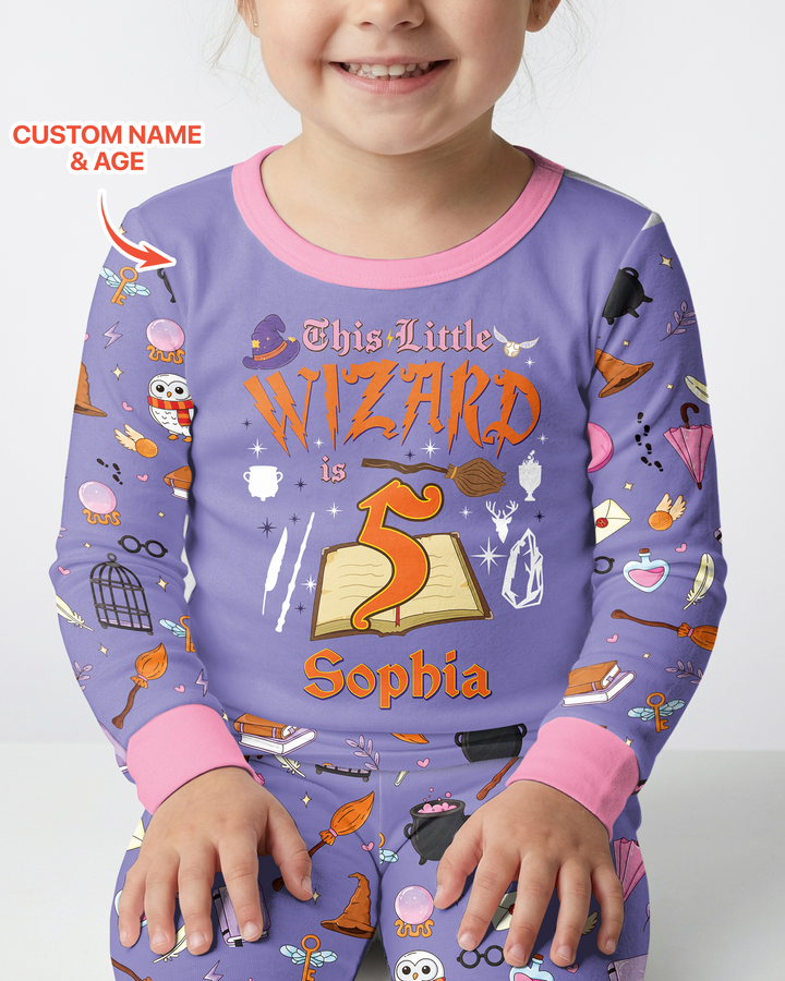 Personalized Birthday Wizard  Bamboo Two Piece Long Sleeve Pajama Set
