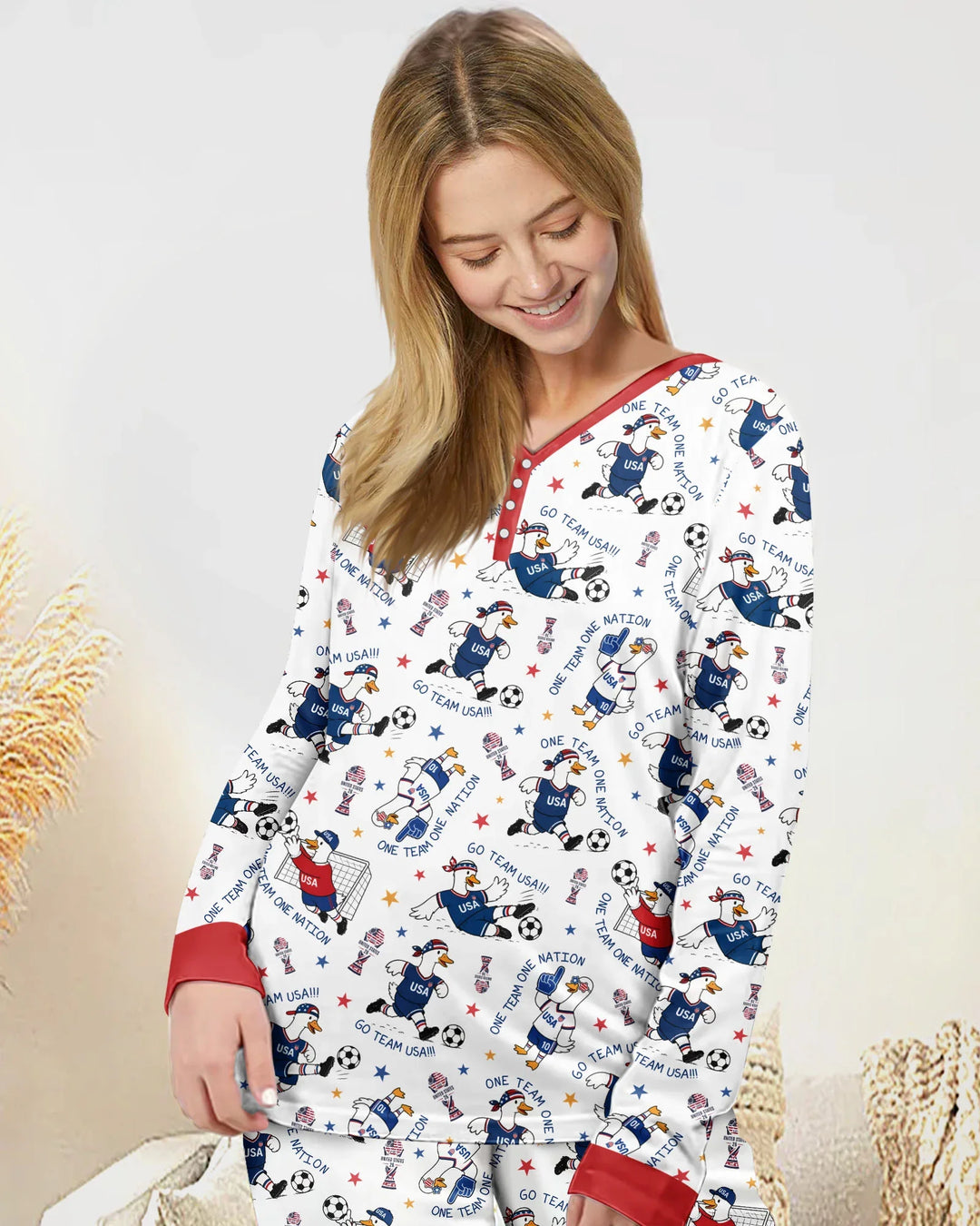 USA Soccer Goose Family Matching Bamboo Women Pajama Set