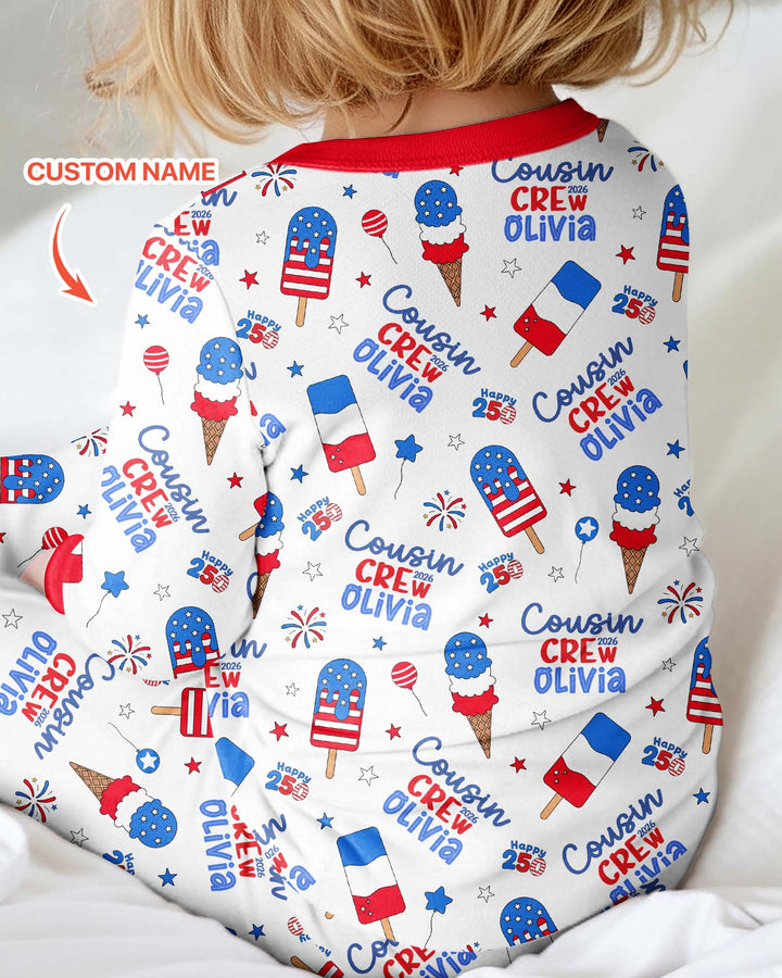 Custom Name 4th of July Cousin Crew Bamboo Convertible Zippy