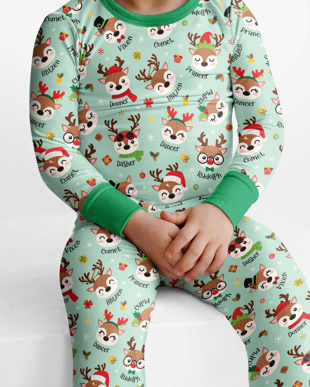 Christmas Reindeer Squad Bamboo Two Piece Long Sleeve Pajama Set