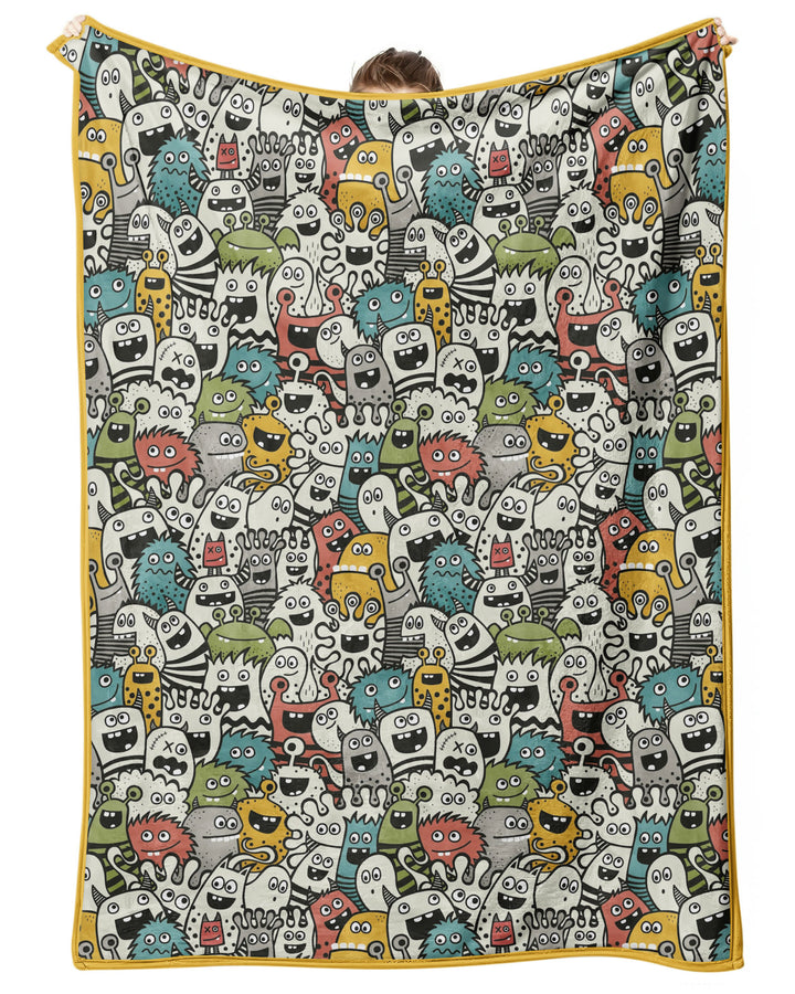 Monsters And Friends Bamboo Blanket
