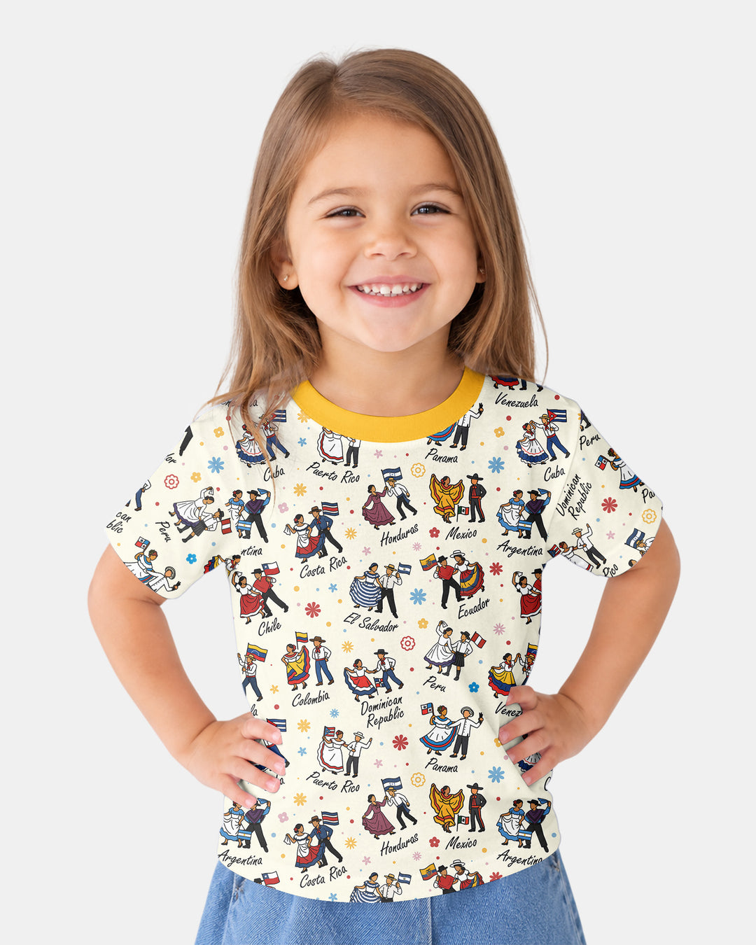 Hispanic Traditional Folkloric Dress Bamboo Crewneck T-Shirt